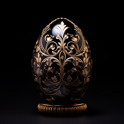 Fabergé ei goud/zwart hoog contrast