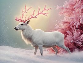 Silent Snow Stag - A Pinkmas Dream by Manuela Dekkers