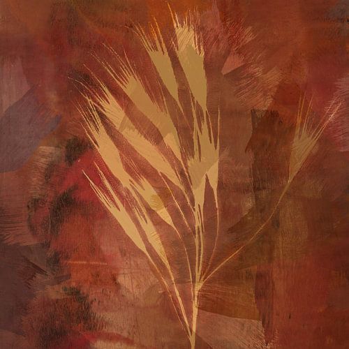 Plante dans les tons de terre. Abstrait botanique moderne.