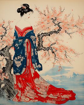 Hokusai Geisha 02 van Peet de Rouw