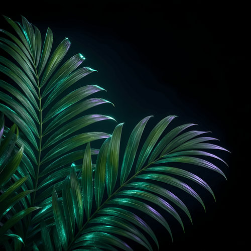 Cyber Palm Leaves | Tropical Botanical Wall Art | Modern Nature Print
