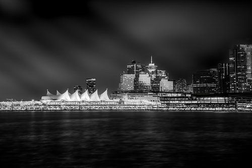 Vancouver skyline bij nacht
