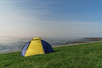 Zelt am Wattenmeer in Ostfriesland