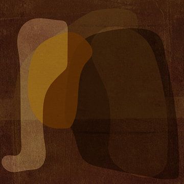 Abstract organic shapes in earthy tones and rusty brown III by Dina Dankers