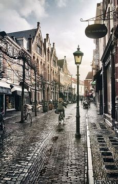 Haarlem - Warmoesstraat nach dem Regen von Olaf Kramer