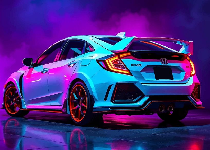 Honda Civic Type R Weiß Neon 2 von MIROKKU