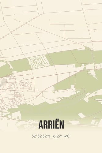 Vintage landkaart van Arriën (Overijssel)