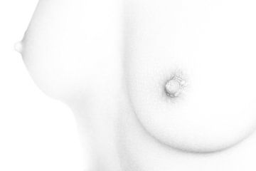 Breasts of a woman in High-Key Black-White by Art By Dominic