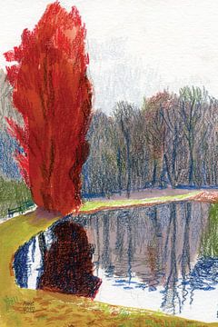 Red tree by Annet van den Ende