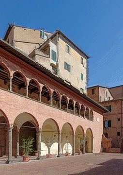 Siena: Santuario di Santa Caterina in aquarel van Berthold Werner