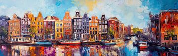 Amsterdam in Kleur: Een Expressief Kunstwerk van de Skyline van Thea