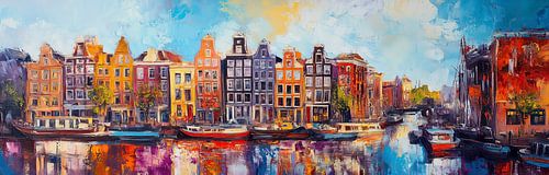 Amsterdam in Farbe: Ein ausdrucksstarkes Kunstwerk der Skyline