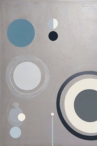 Minimalistisch kunstwerk met geometrische vormen en lijnen