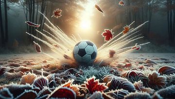 Herfstmagie: voetbal in het vrieskoude ochtendlicht van artefacti