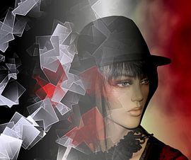 Collage numérique avec un mannequin de vitrine