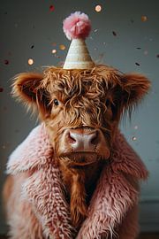 Funny Highland cattle party by Poster Art Shop