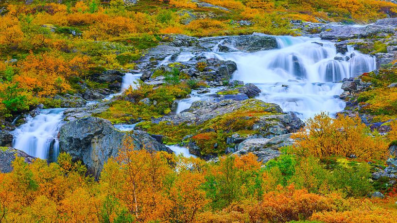 Herfst langs de Gamle Strynefjellsvegen, Noorwegen van Henk Meijer Photography