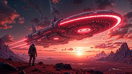 XENOVAR - The Gigantic Starship of the Red Dawn by INFERAURUM