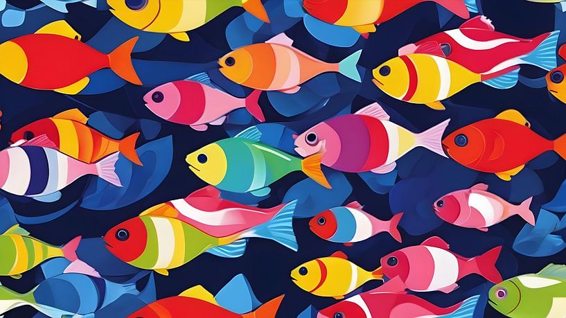 Beweging en kleur in een levendig onderwaterlandschap van Bart Veeken