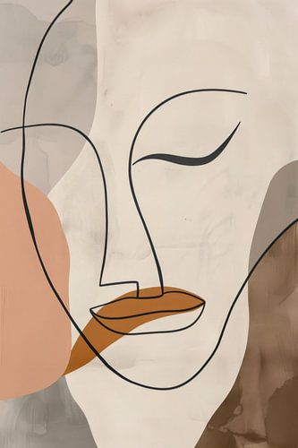 Abstracte gelaatstrekken in kleuren