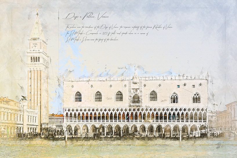 Dogenpaleis, Venetië van Theodor Decker