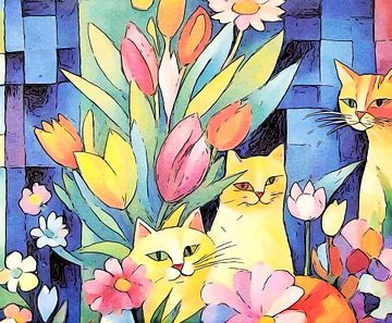 Katten #3 van zam art