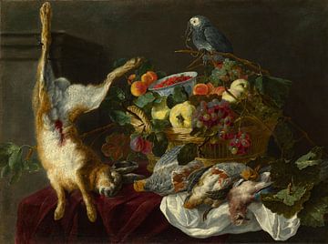 A Still Life with Fruit, Dead Game and a Parrot, Probably by Jan Fyt