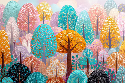 Rêves de forêt colorée