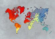 carte du monde art couleurs #map #mondialisation par JBJart Justyna Jaszke Aperçu