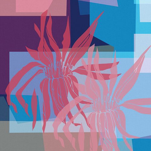 Kleurrijke botanische geometrie in heldere pasteltinten