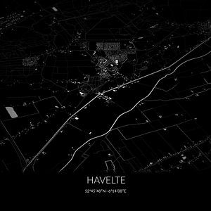 Carte en noir et blanc de Havelte, Drenthe. sur Rezona