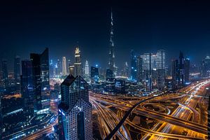 Burj Khalifa Dubaï de nuit sur Sjoerd Tullenaar