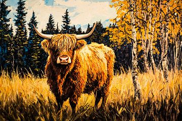 Schotse hooglander herfst landschap van Imperial Art House