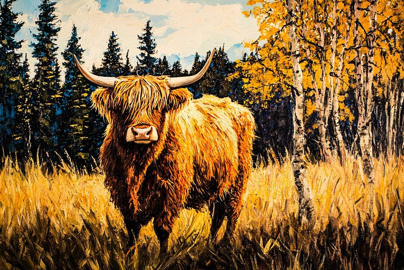 Scottish highlander autumn landscape by Imperial Art House