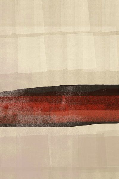 Japandi. Paysage abstrait minimaliste en noir, terre cuite et blanc. par Art minimaliste abstrait