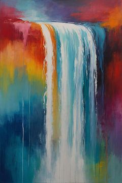 Abstract colourful waterfall by De Muurdecoratie