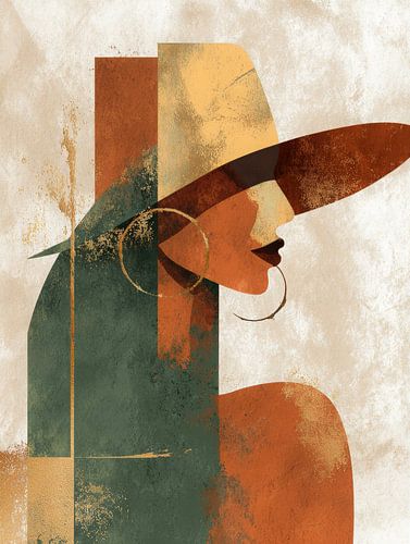 Modernes Cowgirl im abstrakten Stil