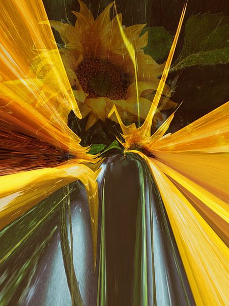 Sonnenblume  abstrakt van Christine Nöhmeier