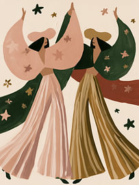 Dansende cowgirls van Art in color