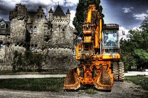 Bouwkraan voor kasteel