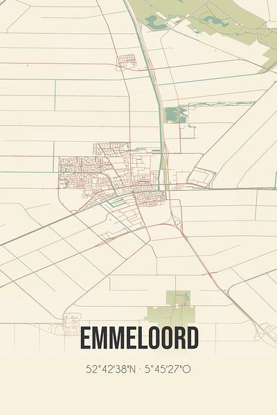 Carte ancienne d'Emmeloord (Flevoland) par Affiches de lieux