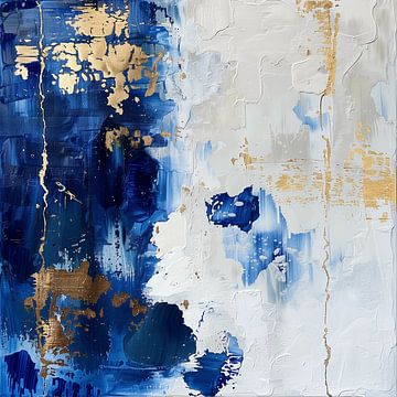 Delftsblauwe abstractie van Lisanne Elzinga