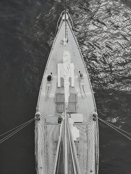 Women Sunbathing on Boat by Artstyle