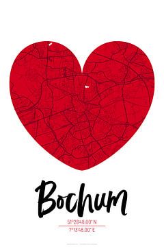 Bochum - Stadsplattegrondontwerp Stadsplattegrond (hart) van ViaMapia