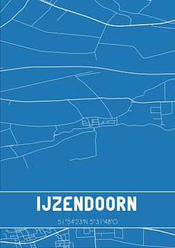 Blaupause | Karte | IJzendoorn (Gelderland) von Rezona