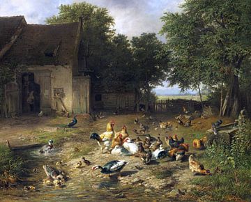 Sommerlicher Hühnerhof, Carl Jutz, 1862