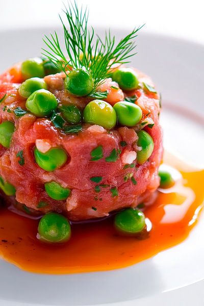 Tartare de thon frais avec délice de petits pois par Poster Art Shop