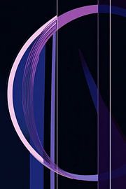Abstracte lijncompositie in paars van Poster Art Shop