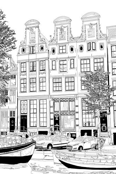Dessin Herengracht 59-63 Amsterdam par Hendrik-Jan Kornelis