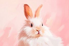 Flauschige Träume – Weißes Kaninchen von Poster Art Shop